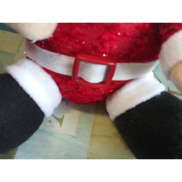 Vintage Santa Claus Plush toy Holiday Christmas Decoration textured 9" EUC - Picture 6 of 6
